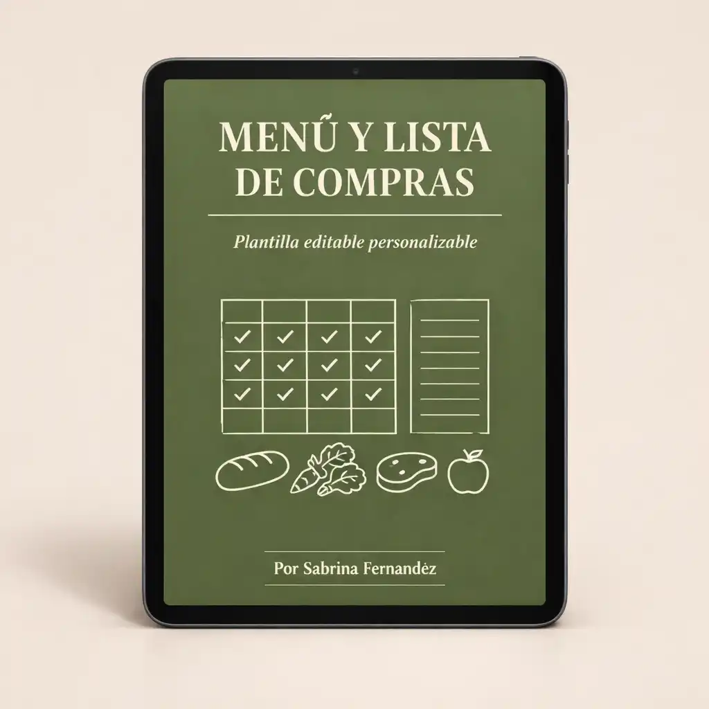 Plantillas de Men&uacute; y Lista de Compras